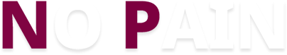 ภาพฟอนต์ดีไซน์สโลแกน 'NO PAIN' ของ id NP Skin Booster Center