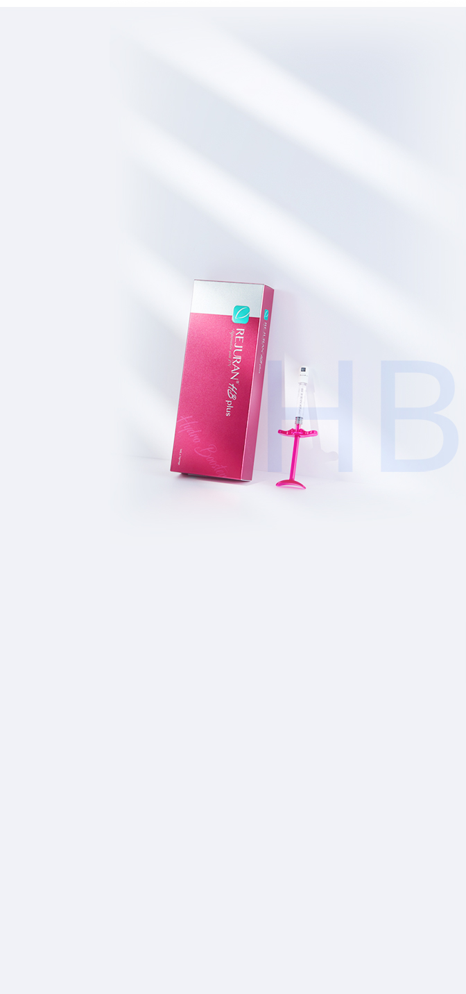 Rejuran HB ของแท้ – ภาพพื้นหลังของเข็มฉีดและแพ็กเกจ