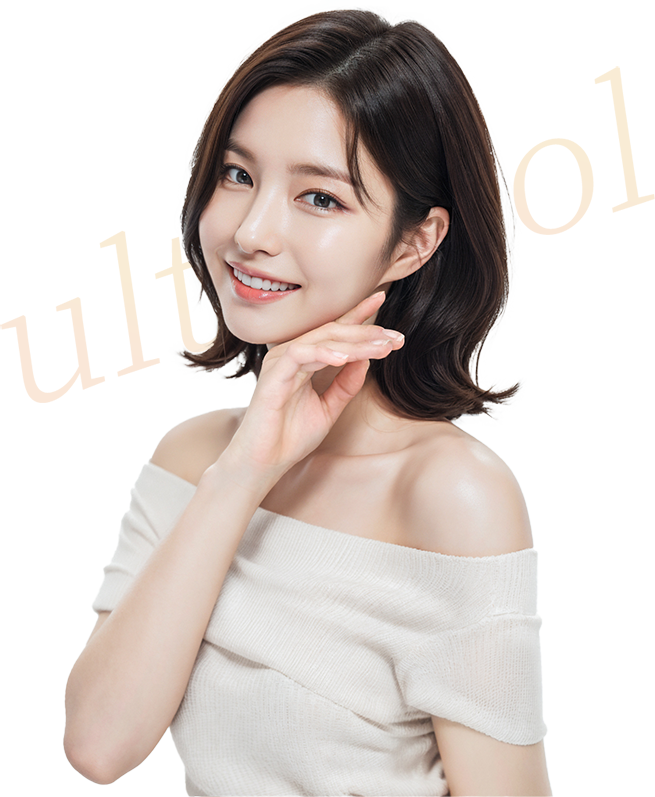 นางแบบที่มีผิวกระชับและยืดหยุ่นอย่างเป็นธรรมชาติหลังทำ Ultracol