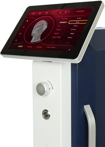 ภาพขยายหน้าจอเครื่อง Secret Laser ที่ช่วยลดรอยสิว ฟื้นฟูผิว กระชับรูขุมขน และลดริ้วรอย