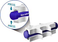 โครงสร้างการขึ้นรูปแบบกดเพื่อพิสูจน์แรงตึงและการยึดเกาะสูงของไหมมินท์